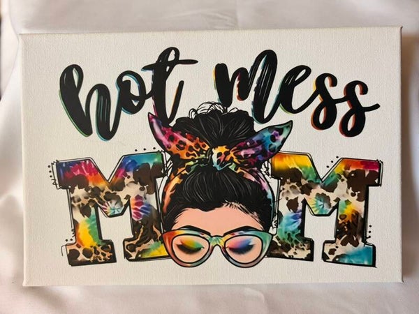 Hot Mess Mom – Vibrant Canvas Wall Art