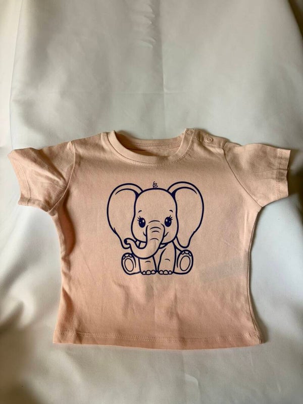 Baby T-Shirt – 6–9 Months 🐘💗