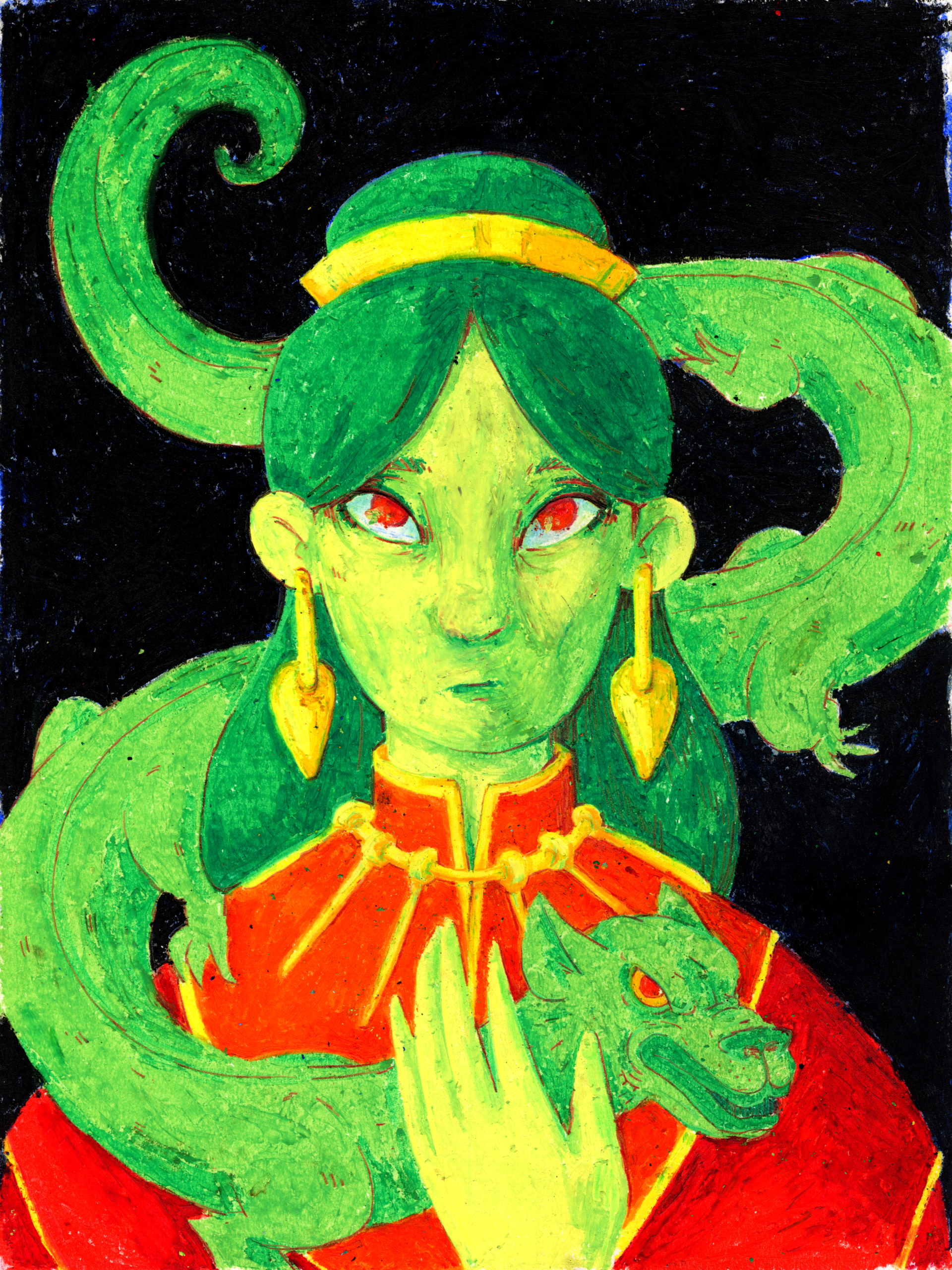 Green Lady Print