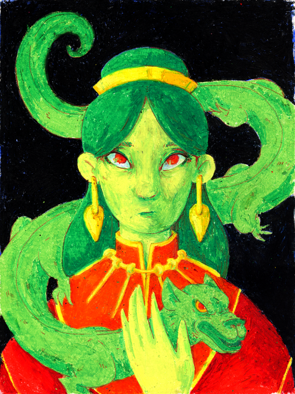 Green Lady Print