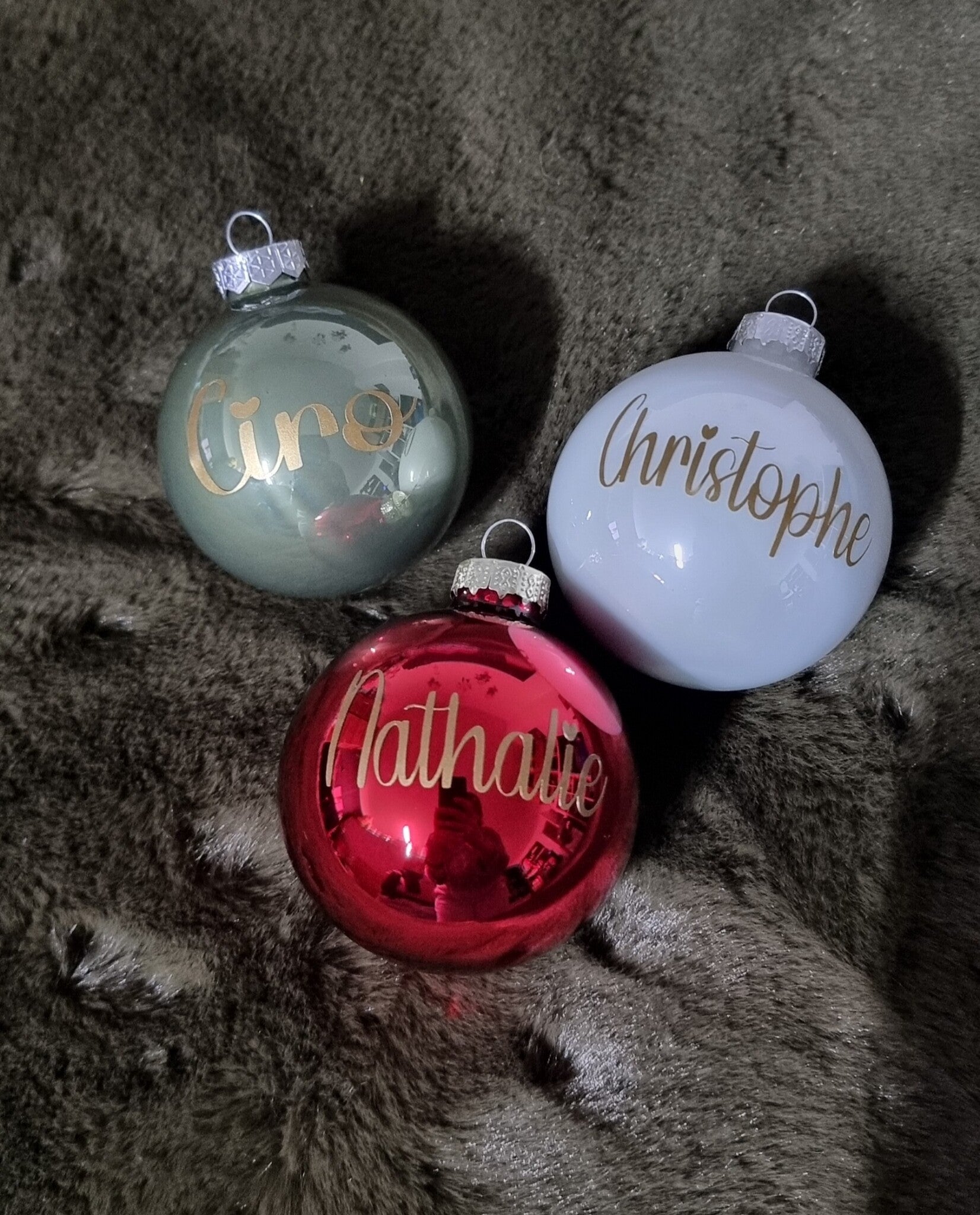 Glazen kerstbal met naam