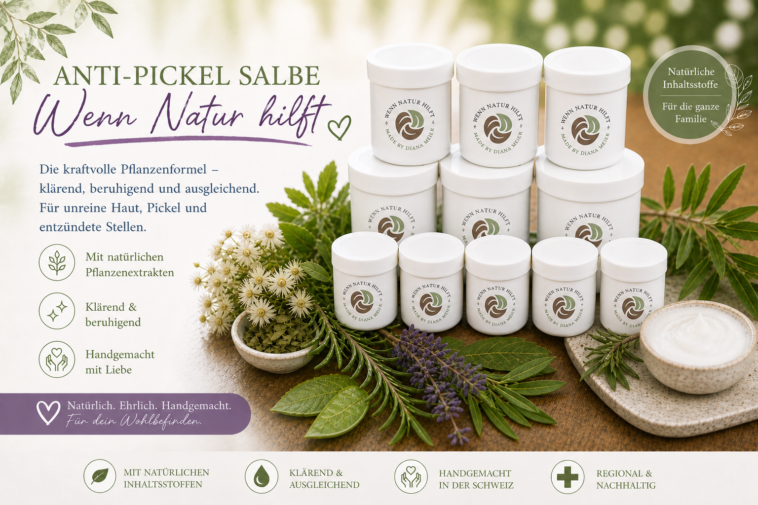 Anti-Pickel-Salbe 100g: Entzündungshemmend, antibakteriell