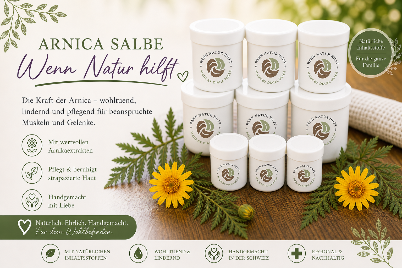 Arnica-Salbe 50g: Zur Behandlung von Prellungen, Zerrungen, Quetschungen und Blutergüssen
