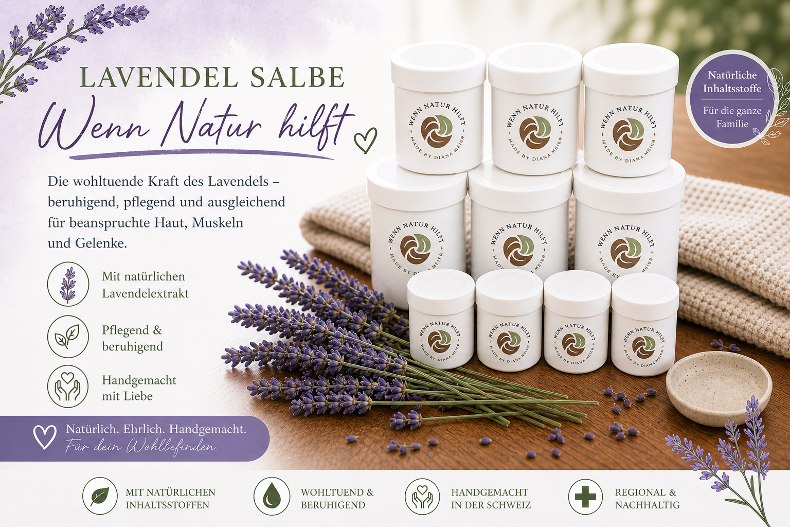 Lavendel-Salbe 100g: Beruhigend, fördert den Schlaf