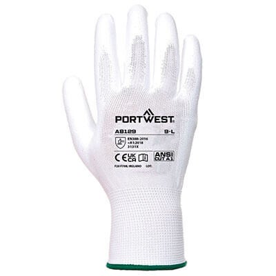Portwest PU Palm Handschoen ( 12 paar) Wit