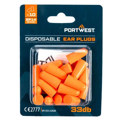 Portwest PU Foam Oordopjes Blister Pack (10 Paar ) Oranje ( wegwerp)