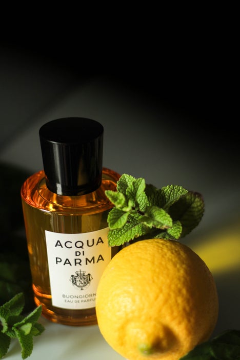 Natural ingredients photographed with Acqua di Parma Buongiorno