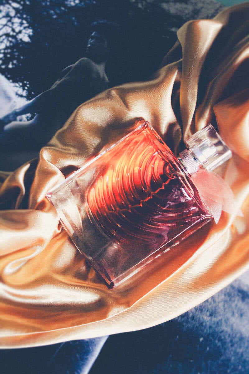 Elegant perfume photography featuring La Vie Est Belle Iris Absolu by Lancôme