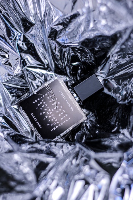 1. Modern perfume art photography with foil textures