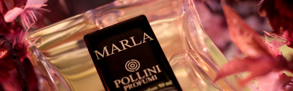 Still life fragrance image of Marla by Pollini with romantic pink tones