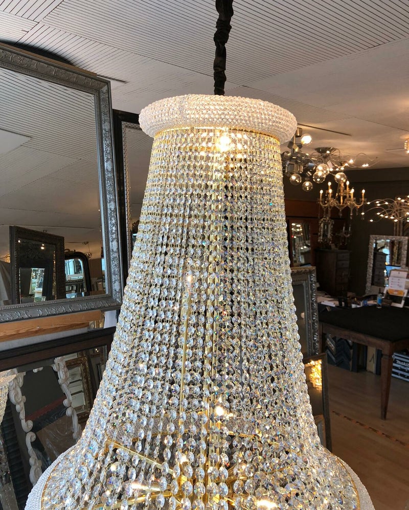 Grote Kristal Zakkroonluchter in Goud - 60 cm diameter Swarovski model