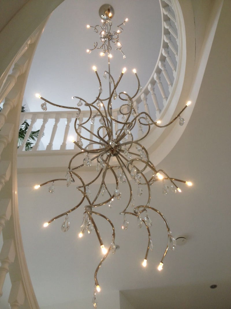 Vide lampen voor alle hoge ruimtes maatwerk mogelijk bij Kroonluchter-winkel Lent Nijmegen