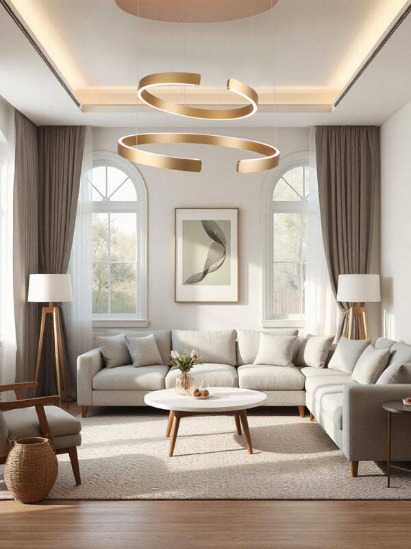 Moderne Design lamp LUX Circle 40-60 in Goud van Lighttrend koop je eenvoudig online bij kroonluchter-winkel.nl