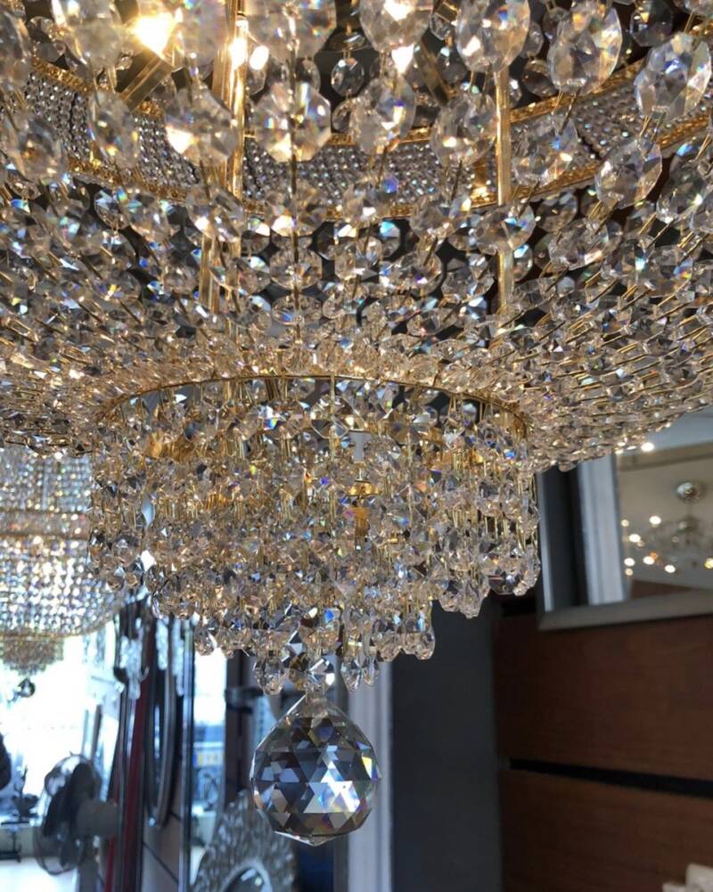 Detail van Kristal kroonluchter met 50 cm diameter vol met 30%Pb Kristal - Swarovski model