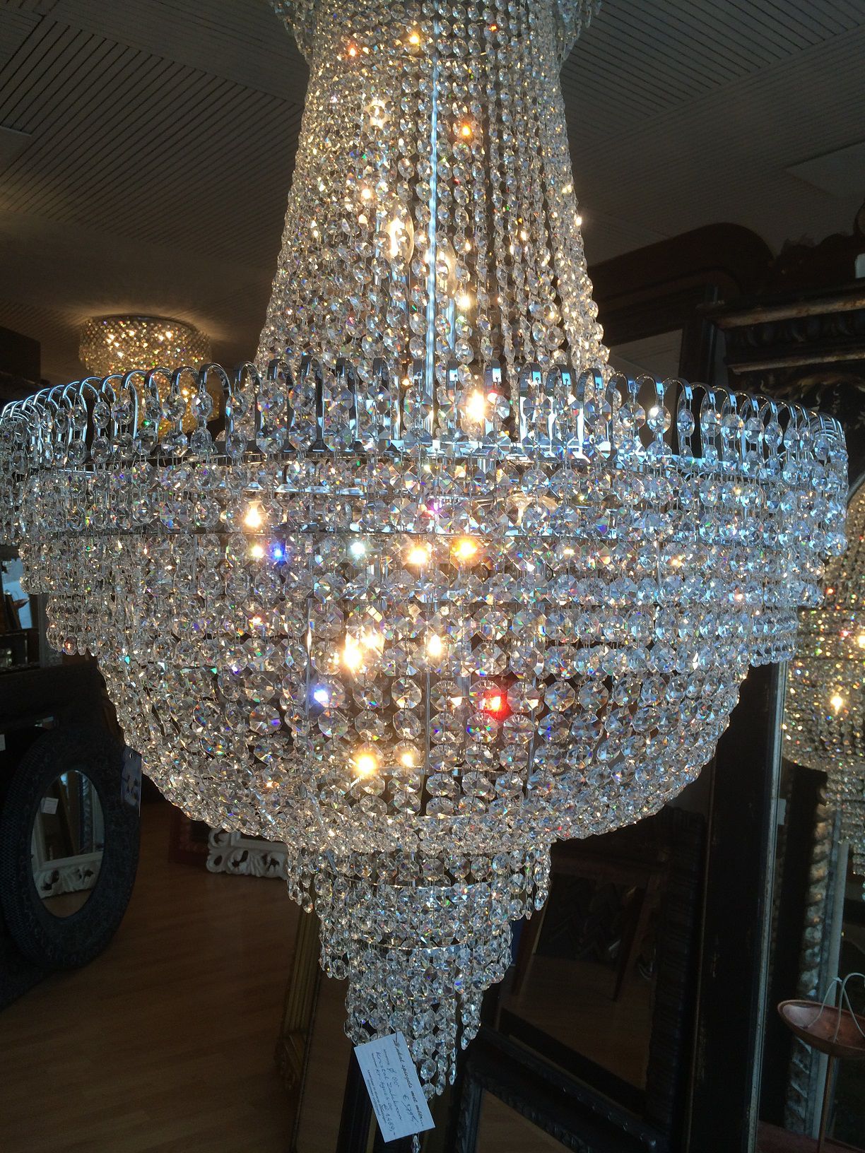 Grote kristallen zakkroonluchter 80 cm diameter ook geschikt als videlamp
