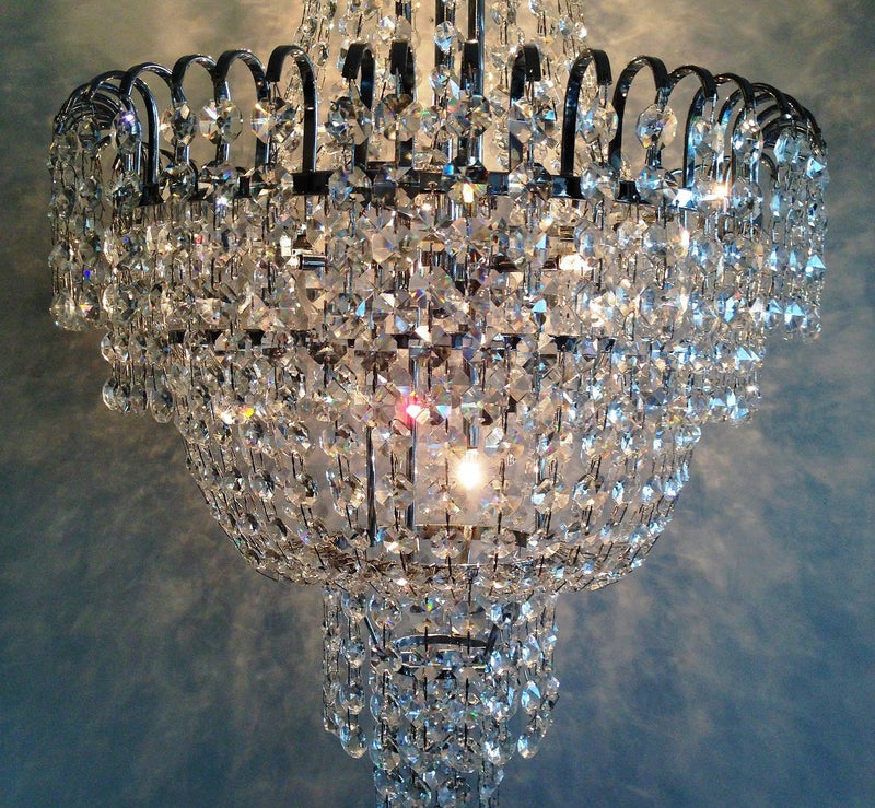 Kleine Kristal Zakkroon 40 cm diameter in Zilver