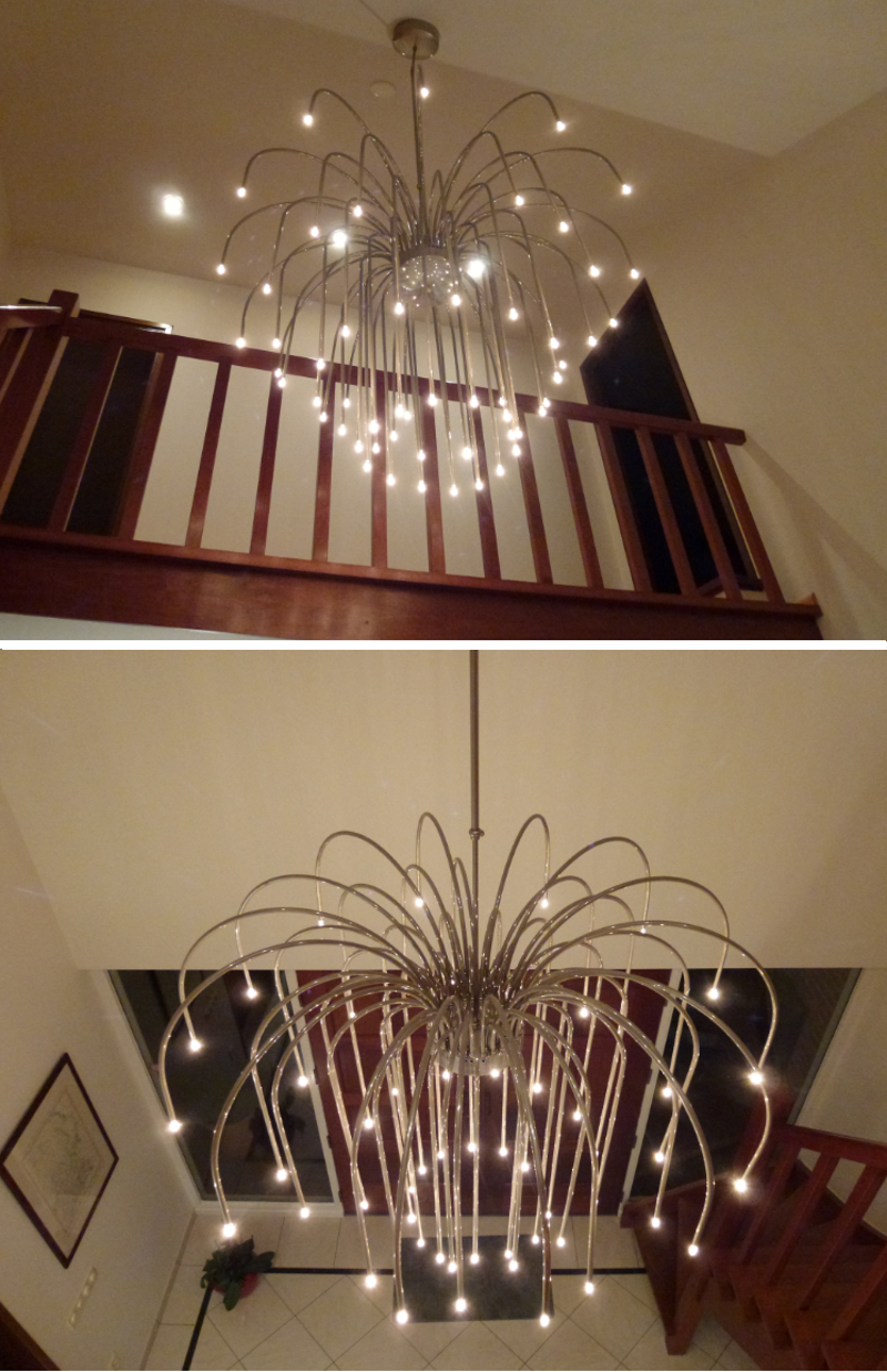 Mega videlamp met 56 lichtpunten/armen. Leverbaar van 100 diameter tot wel 350 cm diameter !!