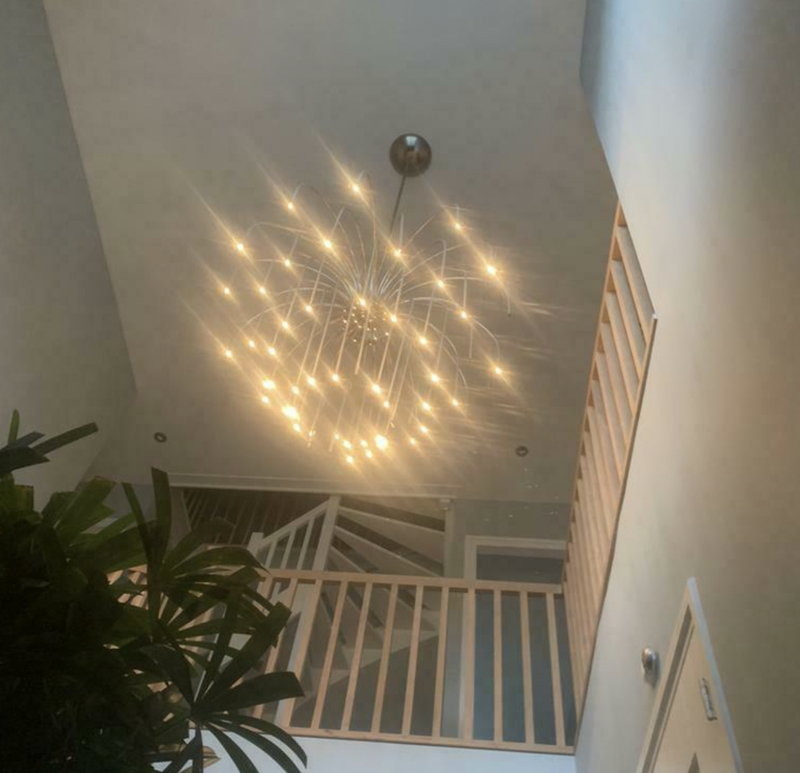 Videlamp rond met 56 armen/lichtpuntjes leverbaar op ieder gewenste afmeting