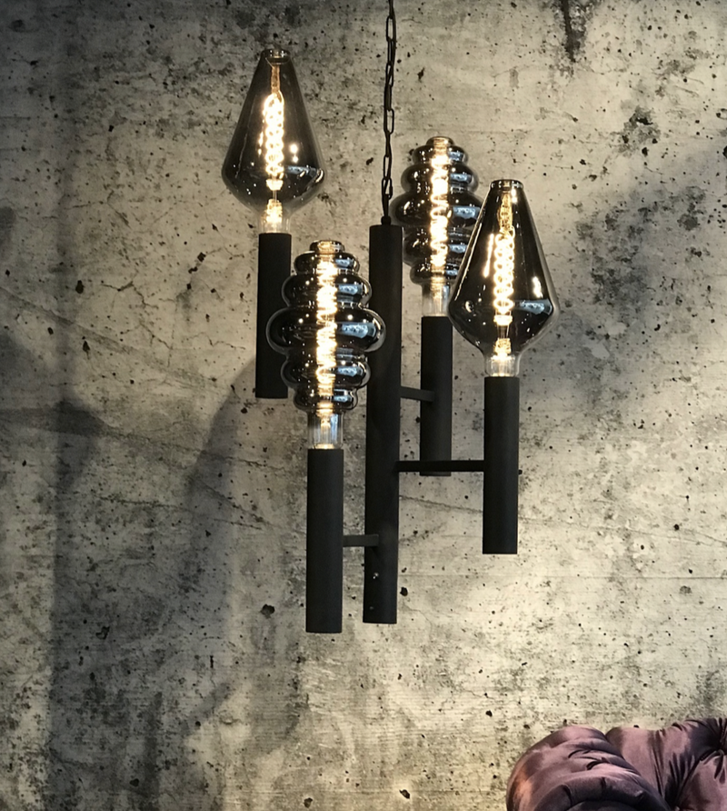 ROCCO Vide lamp kleine uitvoering met 4 lichtpunten + extra Spotlight aan de onderzijde LenB