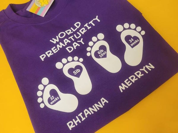 Short Sleeve Purple/White World Prem Day Adult T-Shirt