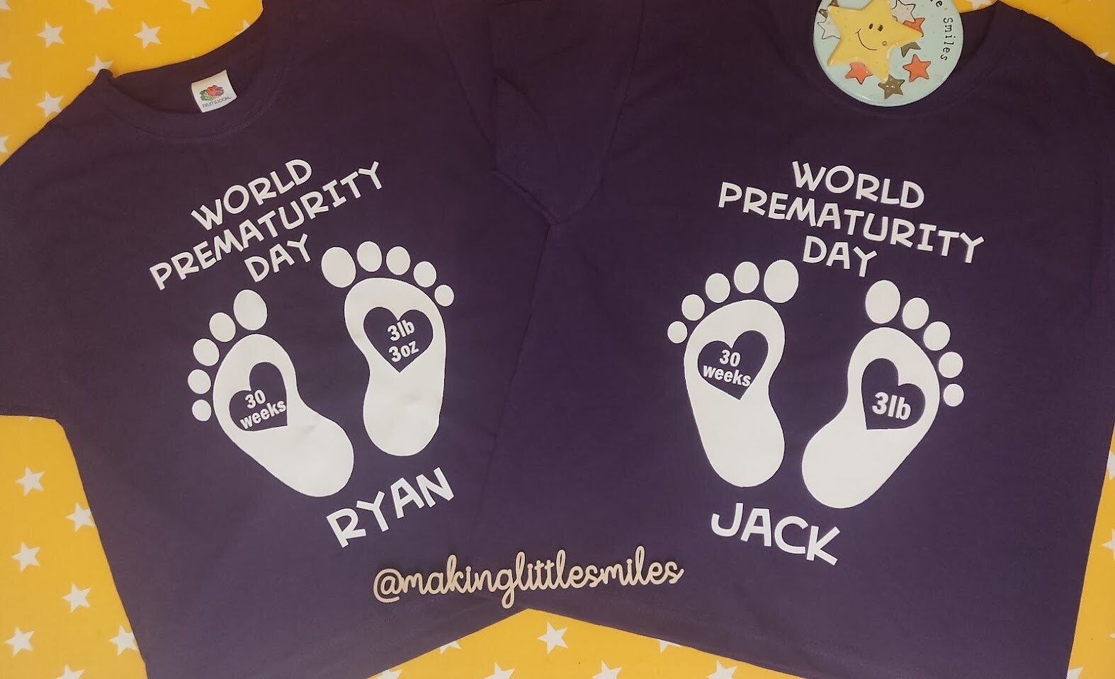 Short Sleeve Purple World Prem Day T-Shirt from age 3-4