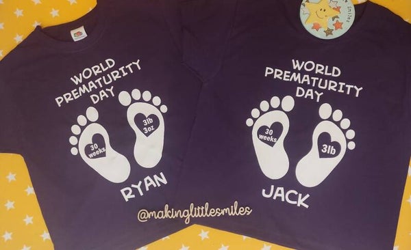 Short Sleeve Purple World Prem Day T-Shirt from age 3-4