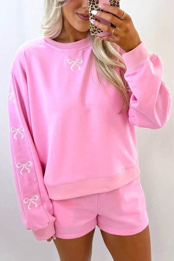 Bow embroidered set