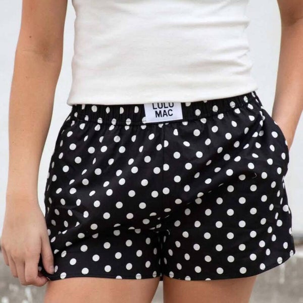Black and white polka dot Lulumac shorts