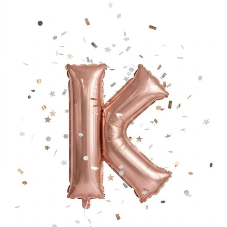 34” K Rose Gold Mylar balloon