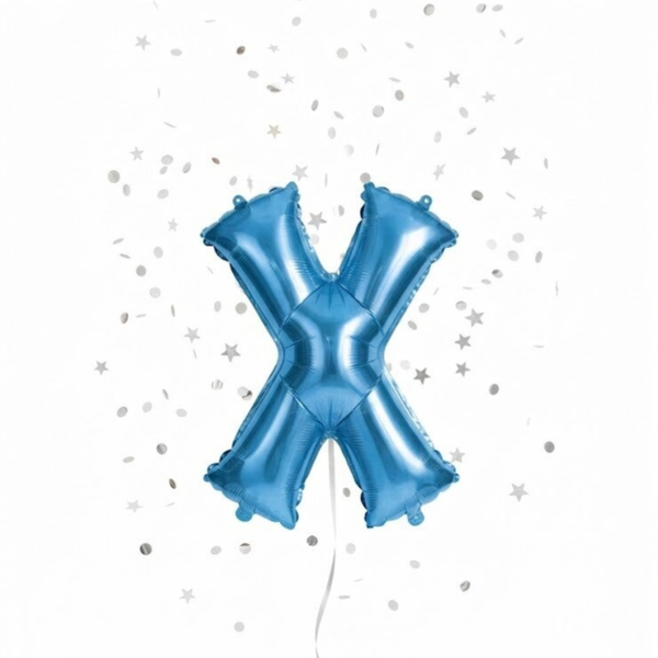 34” X Blue Mylar balloon