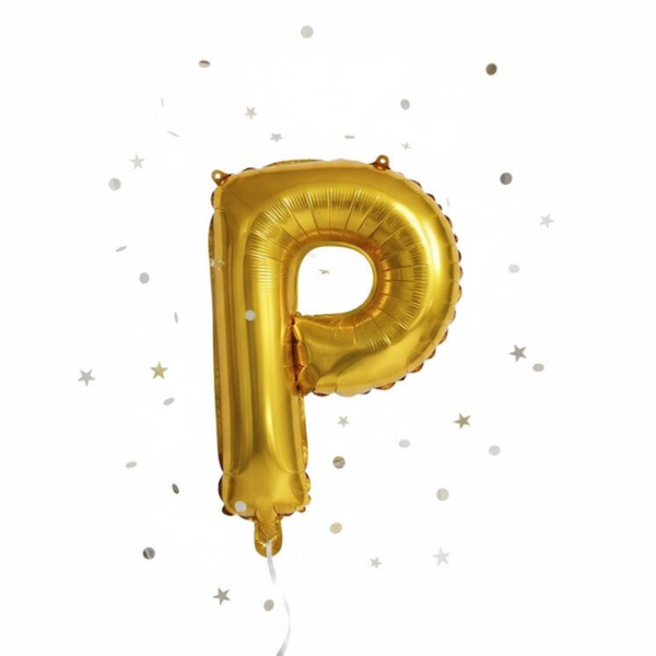 34” P Gold Mylar balloon