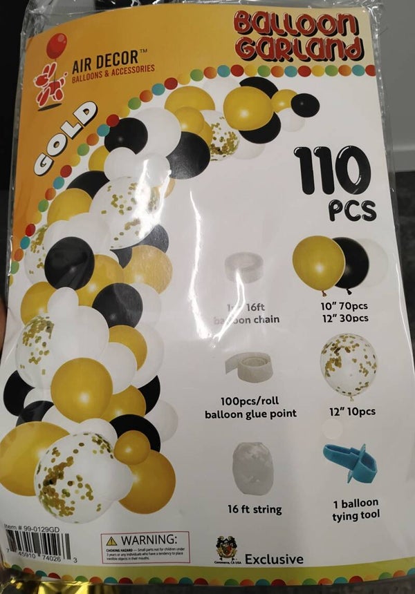 DIY Confetti Balloon Garland 16ft. Gold