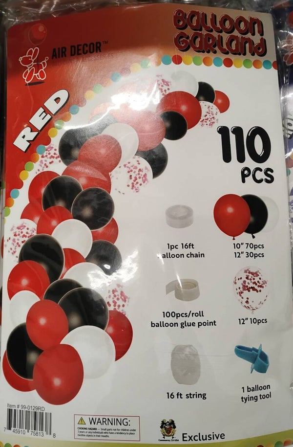 DIY Confetti Balloon Garland 16ft. Red