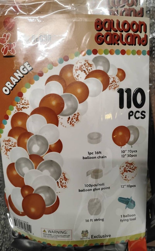 DIY Confetti Balloon Garland 16ft. Orange