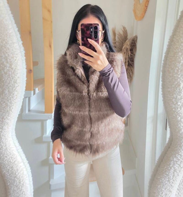 YARA faux fur bodywarmer (div.kleuren)