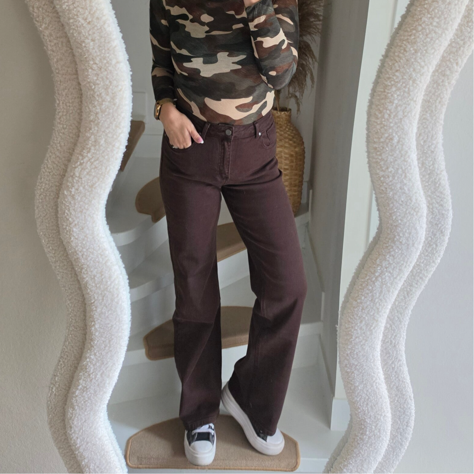 ESTEE brown stretch jeans straight