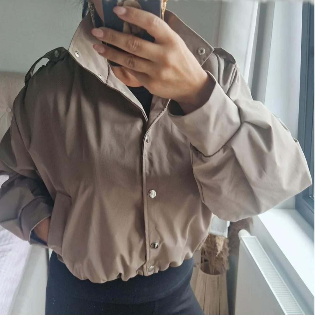 NICKY short trench coat taupe