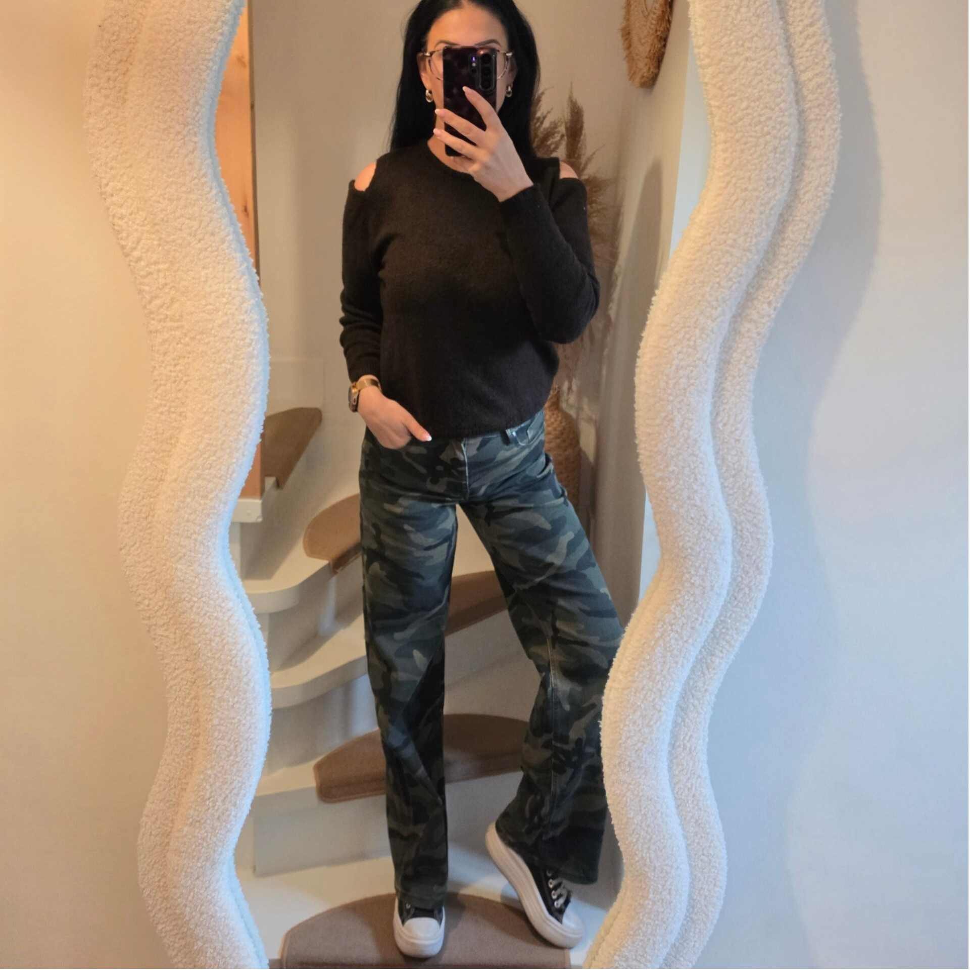 ANNA army wide leg jeans