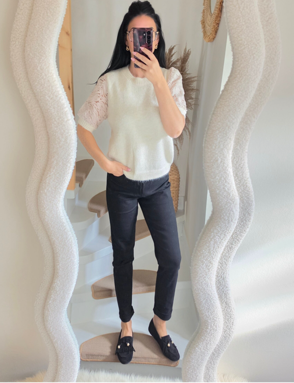 BELLA sweater met korte mouwen