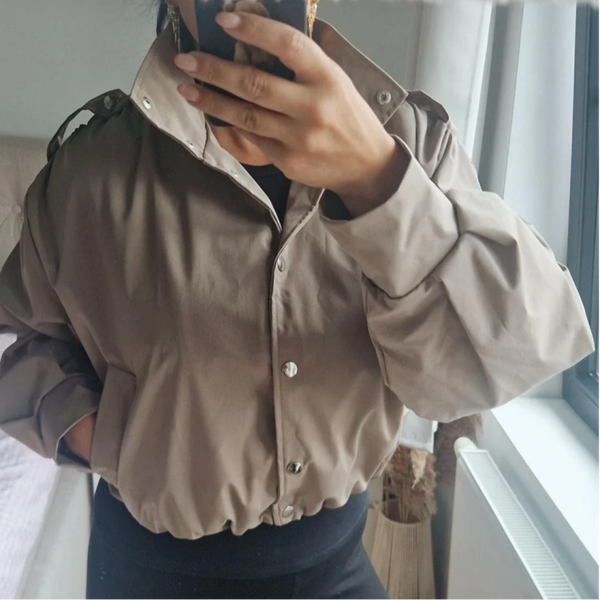 NICKY short trench coat taupe