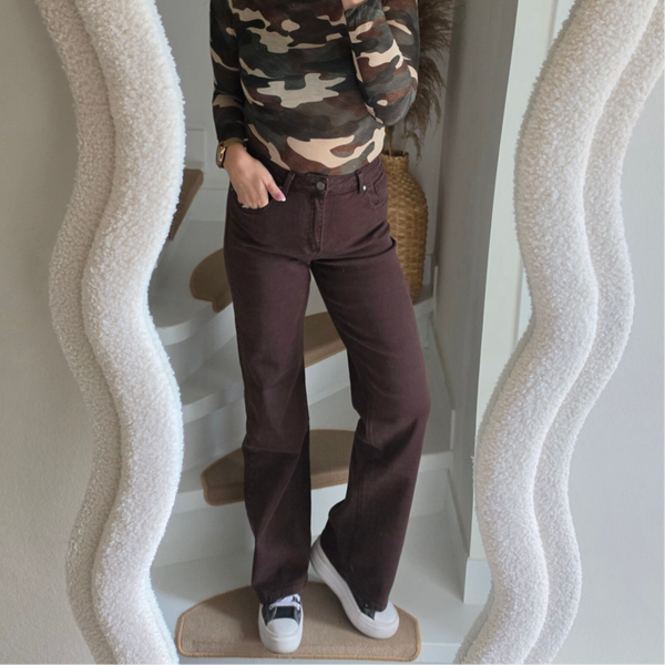 ESTEE brown stretch jeans straight