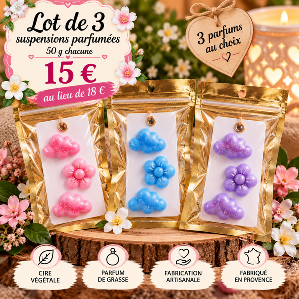 🌸 TRIO DE SUSPENSIONS PARFUMÉES 🌸