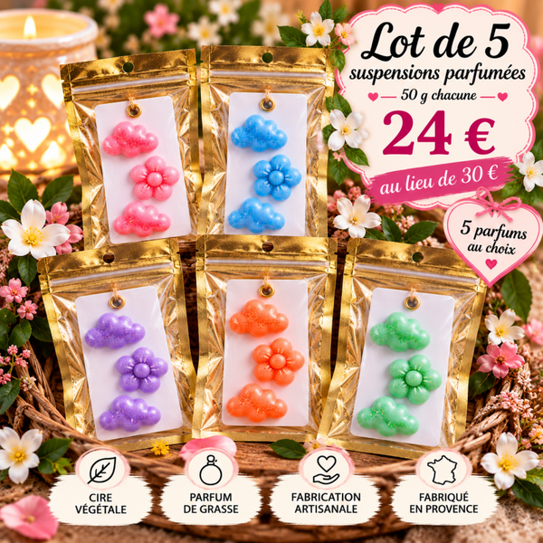 🌸 MAXI LOT DE 5 SUSPENSIONS PARFUMÉES 🌸