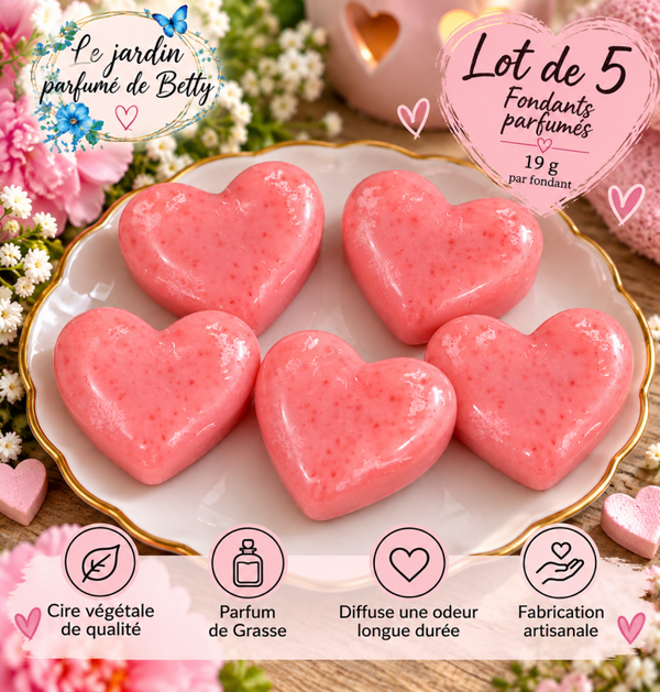 💗 Lot de 5 fondants parfumés cœur