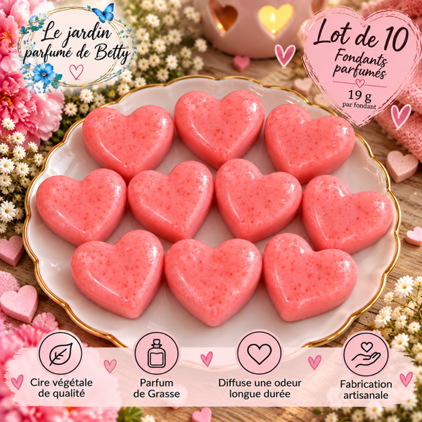 💗 Lot de 10 fondants parfumés cœur