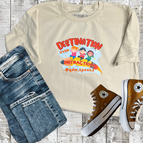 Destination Over Distractions-Grade School Tee