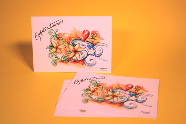 Set of 5 x  A5 Gefeliciteerd!