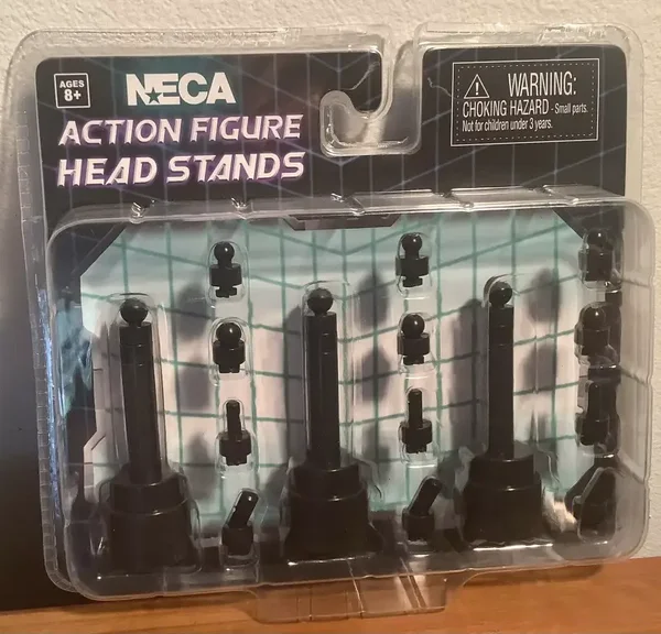 ACTION FIGURE HEAD BLACK DISPLAY STAND 3-PACK / NECA
