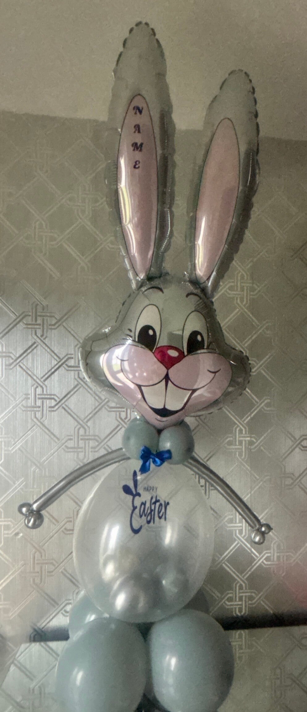 Large grey stuffed bunny