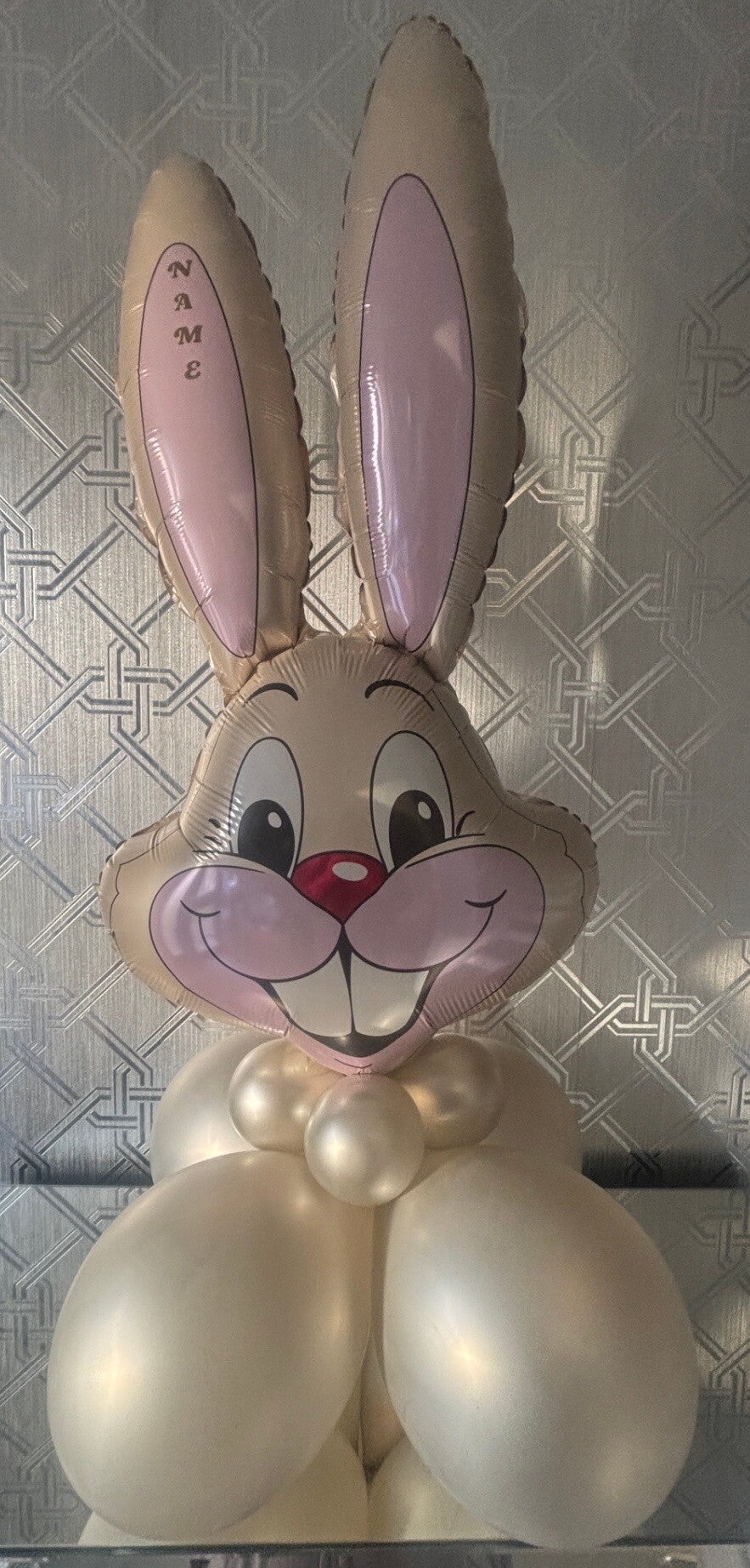 Large silk cream table stack/centrepiece